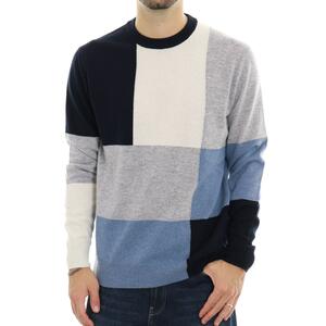 MAGLIA COLOR BLOCK BLU